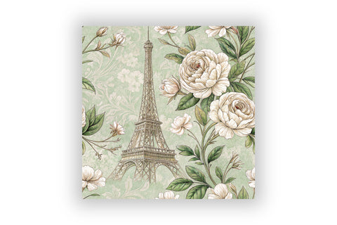Parisian Toile Digital Paper Pack, French Vintage Floral Seamless Patterns, Scrapbooking & Printable Crafts Digital Pattern FloridPrintables 