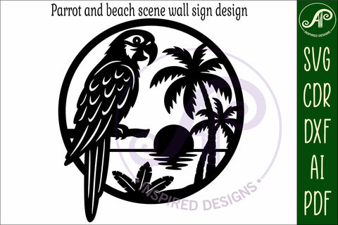 Parrot bird wall sign svg laser cut file SVG APInspireddesigns 
