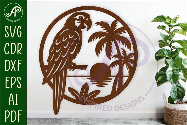 Parrot bird wall sign svg laser cut file SVG APInspireddesigns 
