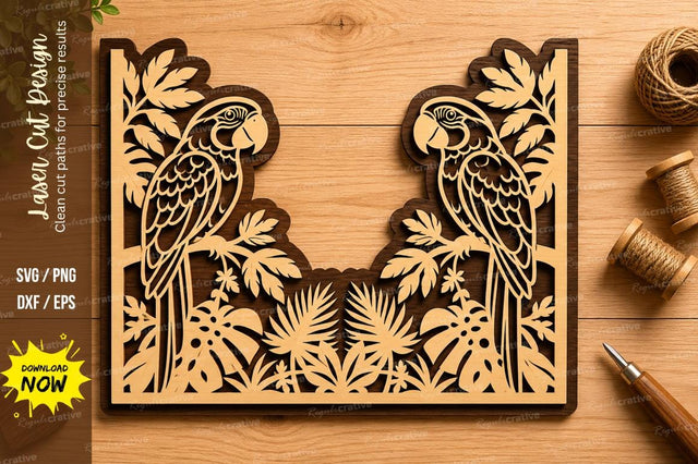 Parrot Tropical Nature Wall Art Laser Cut SVG File SVG Regulrcrative 