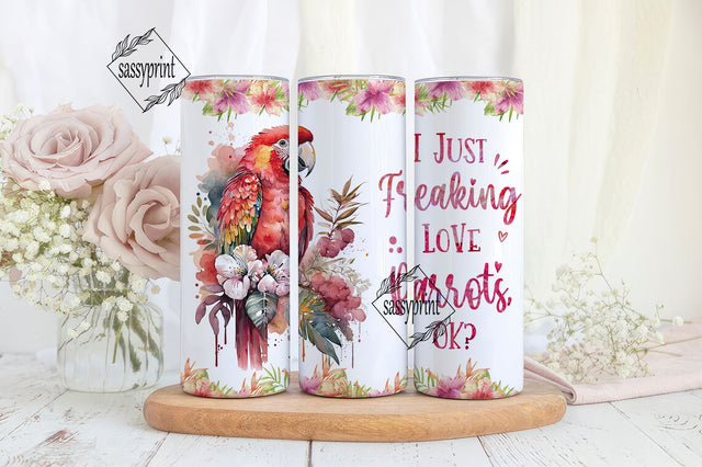 Parrot Tumbler Cup Gifts For Women - Birthday Christmas Gifts For Parrot Lovers - Parrot Skinny Tumbler Wrap, 20oz Tumbler Sublimation Design Sublimation sassyprint 