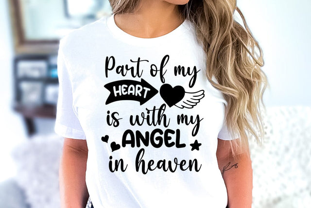 Part of my heart is with my angel in heaven, Memorial Quote SVG SVG FiveStarCrafting 