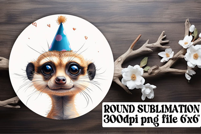 Party Animal Circle Keychain & Coaster Pack Sublimation afrosvg 