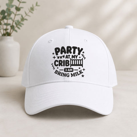 Party at My Crib 3AM Bring Milk Machine Embroidery Design – Funny Baby Embroidery File, Newborn Crib Design Embroidery/Applique DESIGNS PatternFeed8 