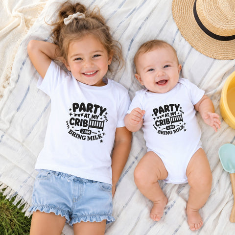 Party at My Crib 3AM Bring Milk Machine Embroidery Design – Funny Baby Embroidery File, Newborn Crib Design Embroidery/Applique DESIGNS PatternFeed8 