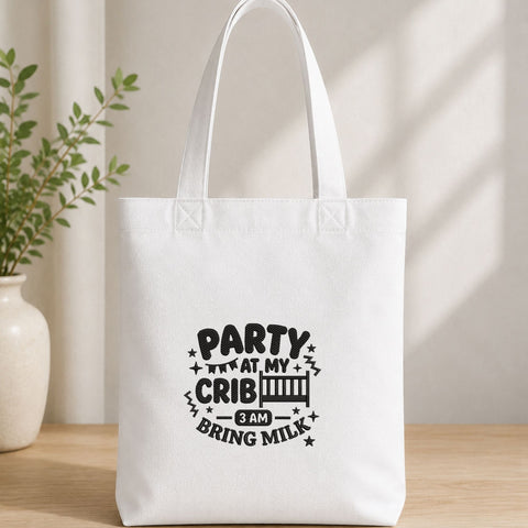 Party at My Crib 3AM Bring Milk Machine Embroidery Design – Funny Baby Embroidery File, Newborn Crib Design Embroidery/Applique DESIGNS PatternFeed8 