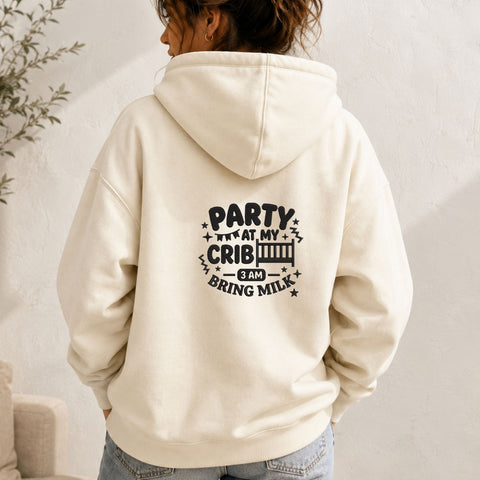Party at My Crib 3AM Bring Milk Machine Embroidery Design – Funny Baby Embroidery File, Newborn Crib Design Embroidery/Applique DESIGNS PatternFeed8 