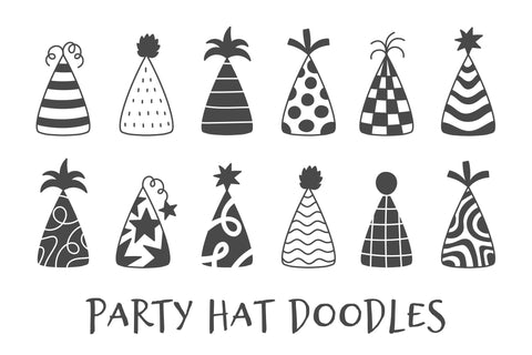 Party Hat Doodles PNG Clipart Sublimation Rin Green 