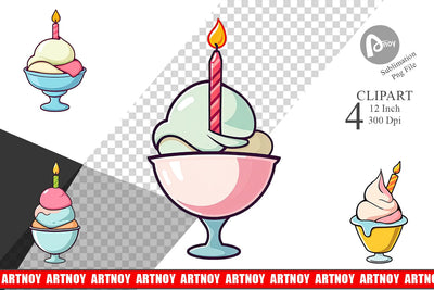 Party Ice Cream Clipart Sublimation artnoy 
