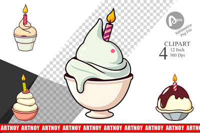 Party Ice Cream Clipart Sublimation artnoy 