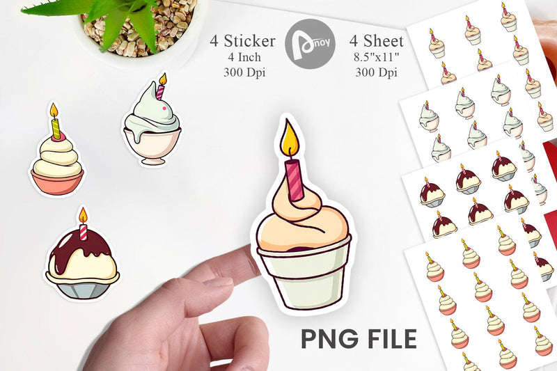 Party Ice Cream Sticker Sublimation artnoy 
