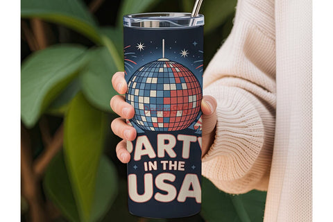 Party in the USA 20oz Tumbler Wrap Sublimation DesignSVG 