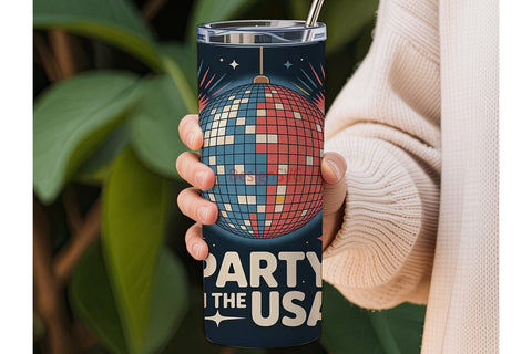 Party in the USA 20oz Tumbler Wrap Sublimation DesignSVG 