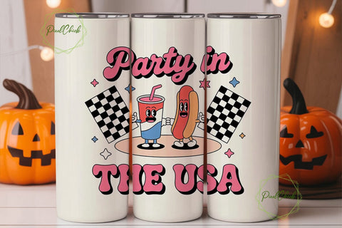 Party in the USA 20oz Tumbler Wrap Sublimation PixelChick 