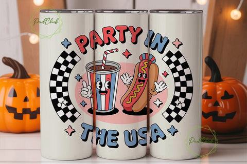 Party in the USA 20oz Tumbler Wrap Sublimation PixelChick 