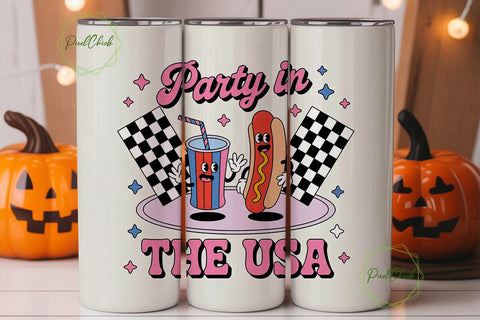 Party in the USA 20oz Tumbler Wrap Sublimation PixelChick 