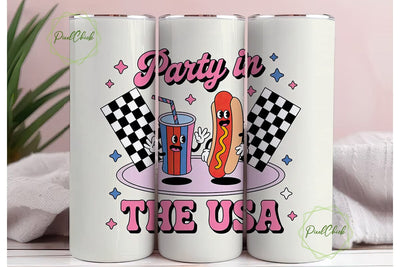 Party in the USA 20oz Tumbler Wrap Sublimation PixelChick 