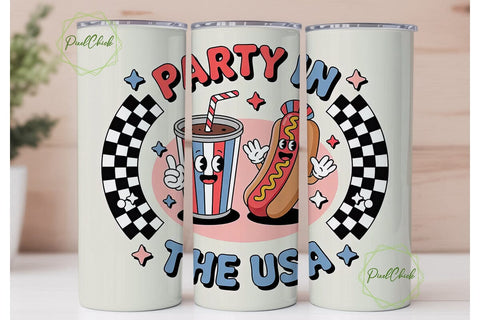 Party in the USA 20oz Tumbler Wrap Sublimation PixelChick 