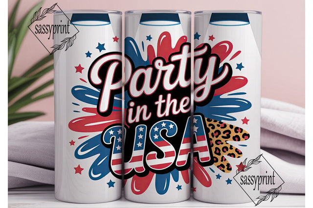 Party in the USA 20oz Tumbler Wrap Sublimation sassyprint 