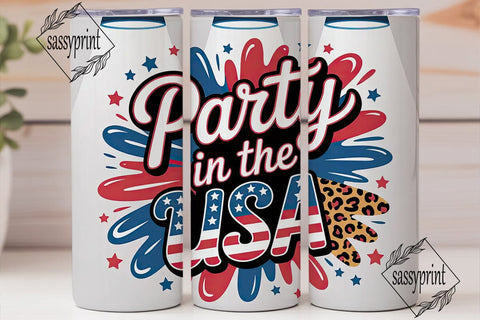Party in the USA 20oz Tumbler Wrap Sublimation sassyprint 