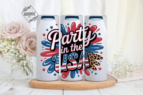 Party in the USA 20oz Tumbler Wrap Sublimation sassyprint 