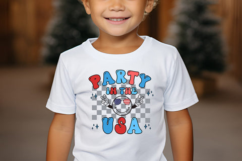 Party in the USA PNG I Kids 4th of July Sublimation Tshirt Sublimation Happy Printables Club 