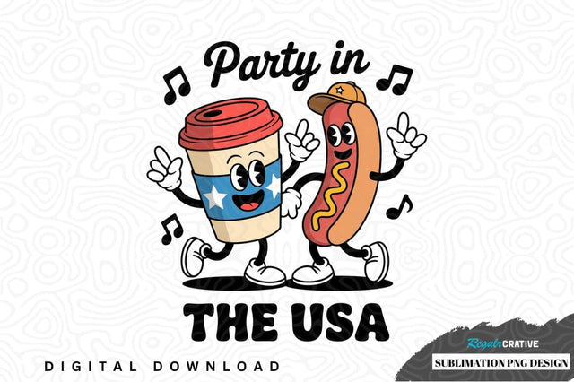 Party in the usa sublimation png design Sublimation Regulrcrative 