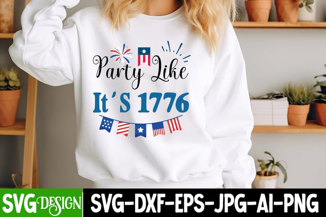 Party Like It’s 1776 SVG Design,4th of July SVG, Fourth of July SVG, Independence Day SVG, Patriotic SVG File, July 4th Shirt Design, Cricut 4th of July SVG BlackCatsMedia 