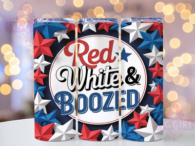 Party & Patriotism Red White and Boozed Tumbler, 4th Of July Tumbler Wrap, Patriotic Alcohol Design, Funny USA Sublimation, Drunk Tumbler Design, 20oz Boozy Tumbler Wrap, Independence Day Humor PNG Sublimation SvggirlplusArt 
