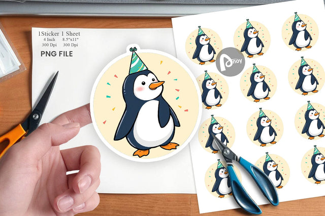 Party Penguin Sticker Sublimation artnoy 