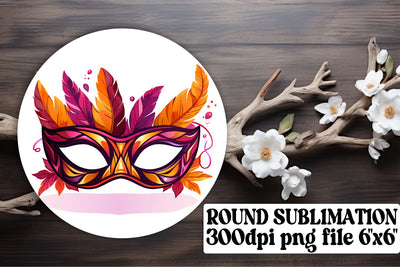 Party with Mardi Gras Circle Sublimation Artwork Sublimation afrosvg 