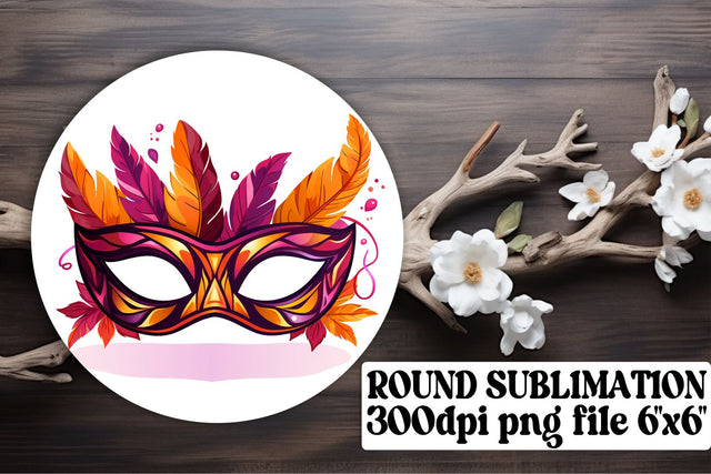 Party with Mardi Gras Circle Sublimation Artwork Sublimation afrosvg 