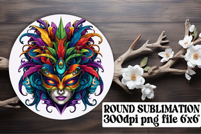 Party with Mardi Gras Circle Sublimation Collection Sublimation afrosvg 