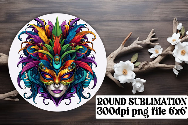 Party with Mardi Gras Circle Sublimation Collection Sublimation afrosvg 