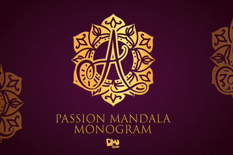 Passion Mandala Monogram Font Dm Letter Studio 
