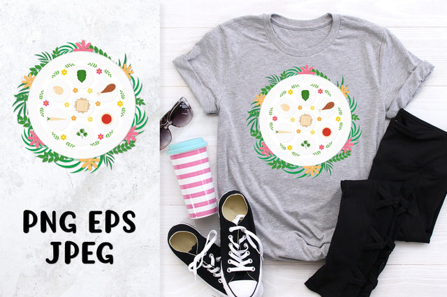 Passover ceder plate. Jewish holiday sublimation design Sublimation LaBelezoka 