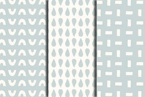 Pastel Abstract Shapes Seamless Patterns Digital Pattern Rin Green 