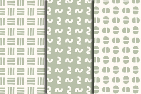 Pastel Abstract Shapes Seamless Patterns Digital Pattern Rin Green 