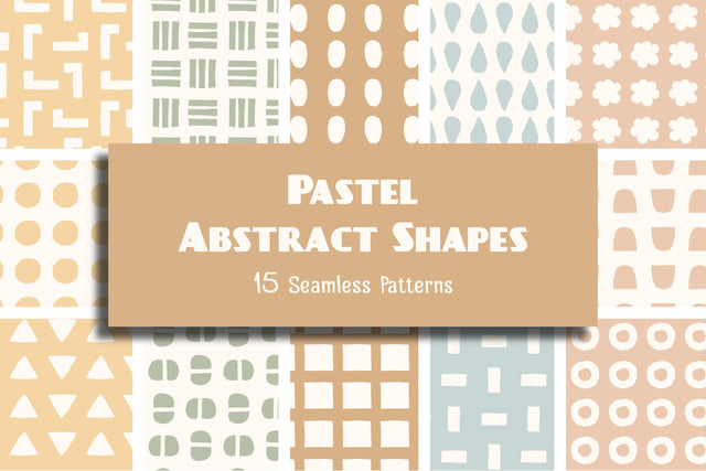 Pastel Abstract Shapes Seamless Patterns Digital Pattern Rin Green 
