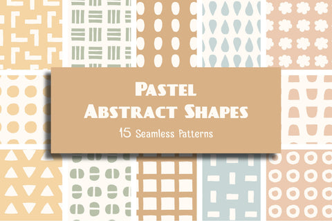 Pastel Abstract Shapes Seamless Patterns Digital Pattern Rin Green 