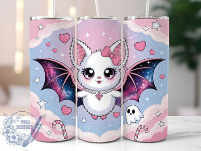 Pastel Bat Coquette Tumbler Wrap, Coquette Witch Wrap, Halloween 20Oz Design, Cute Bat Cup Wrap, Pastel Witch Drinkware, Spooky Coquette Tumbler, Halloween Mug Design Sublimation ToriDesigns 