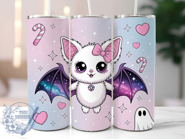Pastel Bat Coquette Tumbler Wrap, Coquette Witch Wrap, Halloween 20Oz Design, Cute Bat Cup Wrap, Pastel Witch Drinkware, Spooky Coquette Tumbler, Halloween Mug Design Sublimation ToriDesigns 