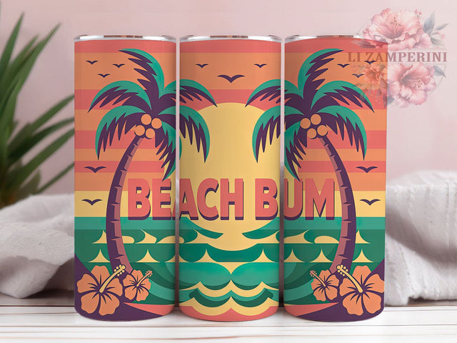 Pastel Beach Bum 20oz Tumbler Wrap, Beach Bum Sublimation, Coastal Summer PNG, 20oz Tumbler Wrap, Ocean Lifestyle Design, Tropical Pastel Sublimation, Beach Vacation Wrap Sublimation Li Zamperini 