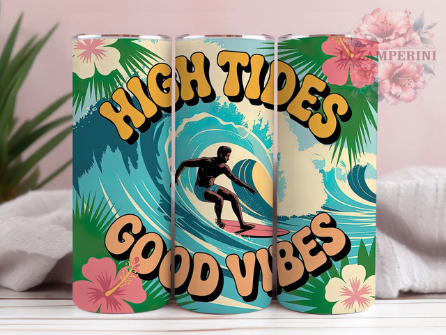 Pastel Beach Vibes 20oz Tumbler Wrap, High Tides Good Vibes Sublimation, Coastal Summer PNG, 20oz Tumbler Wrap, Ocean Lifestyle Design, Tropical Pastel Sublimation, Beach Vacation Wrap Sublimation Li Zamperini 