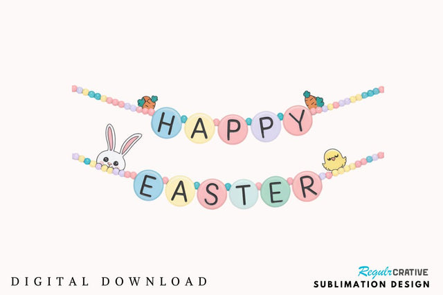Pastel Beaded Happy Easter PNG, Coquette Easter Bunny PNG, Retro Easter PNG, Easter Coquette PNG, Brushstroke Easter PNG, Glitter Easter PNG Sublimation Regulrcrative 