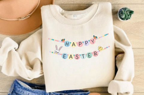 Pastel Beaded Happy Easter PNG, Coquette Easter Bunny PNG, Retro Easter PNG, Easter Coquette PNG, Brushstroke Easter PNG, Glitter Easter PNG Sublimation Regulrcrative 