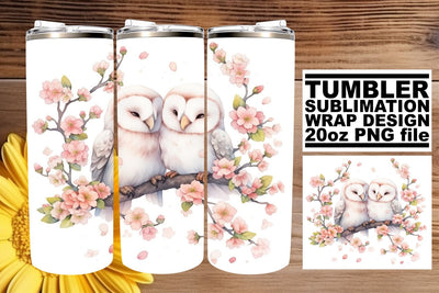 Pastel Birdies Tumbler Design Sublimation afrosvg 