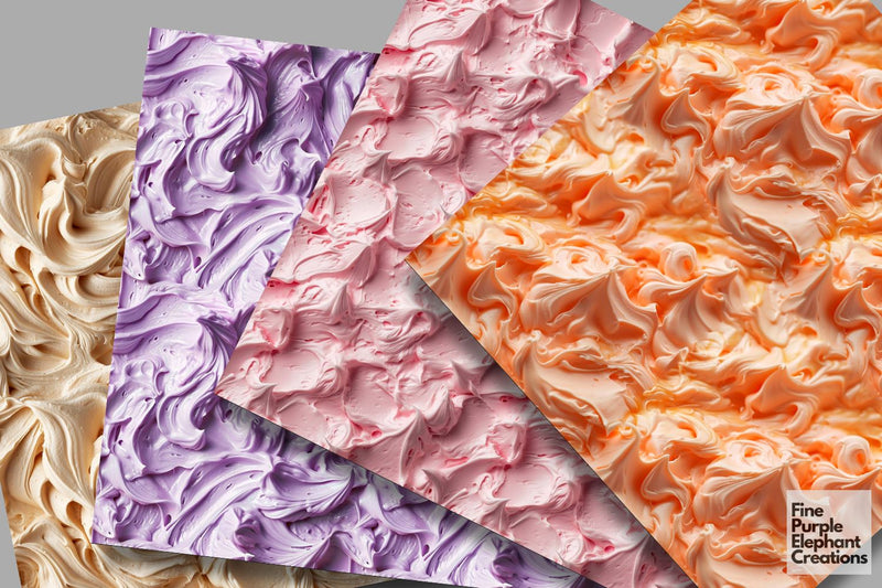 Icing Patterning Pastel Birthday Cake Frosting Icing Texture Paper - So Fontsy