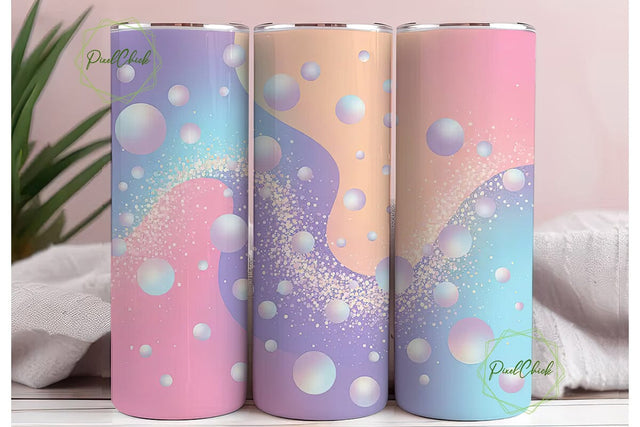 Pastel Bokeh Glitter 20oz Tumbler Wrap Sublimation PixelChick 