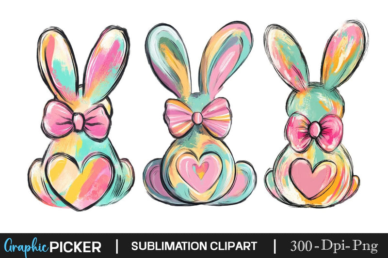 Pastel Brushstroke Easter PNG, Happy Easter Sublimation, Easter Bunny Sublimation DesignPlante 503 